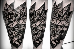 Geometric Abstract statue tattoo idea