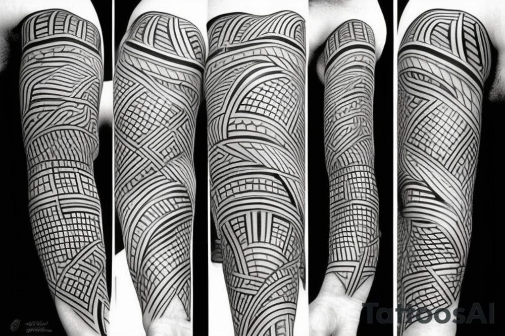 Geometric Abstract statue tattoo idea