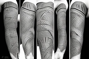 Geometric Abstract statue tattoo idea