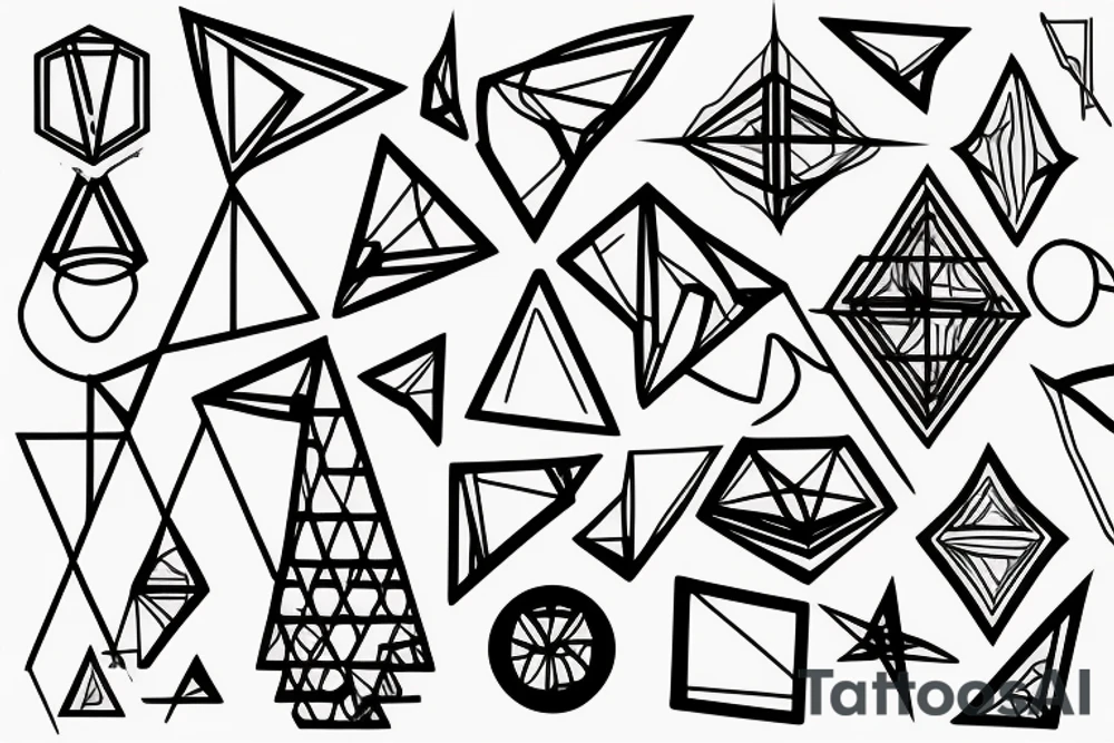 Geometric Abstract statue tattoo idea
