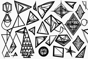 Geometric Abstract statue tattoo idea