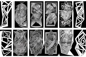 Geometric Abstract statue tattoo idea