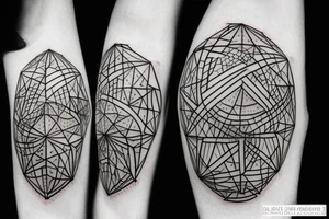 Geometric Abstract brain tattoo idea
