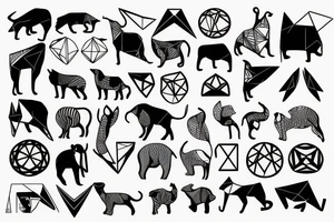 Geometric Abstract in shape of animal tattoo idea