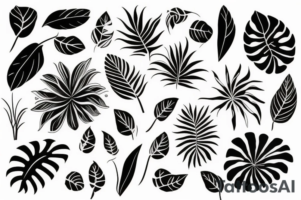 Tropical Floral Abstract tattoo idea