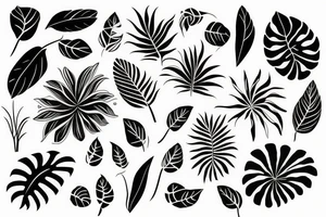 Tropical Floral Abstract tattoo idea