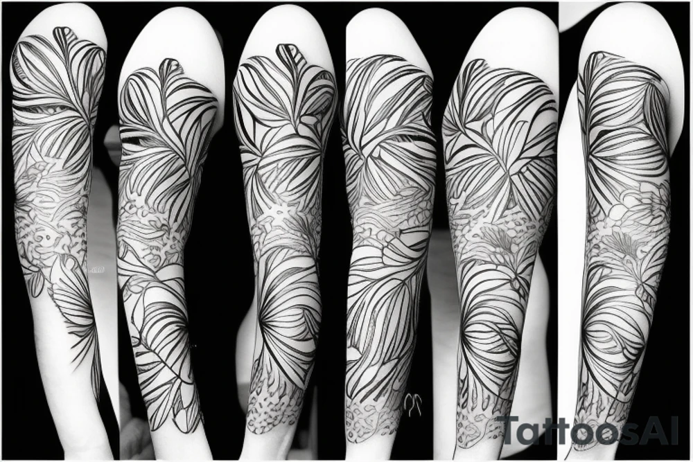 Tropical Floral Abstract tattoo idea
