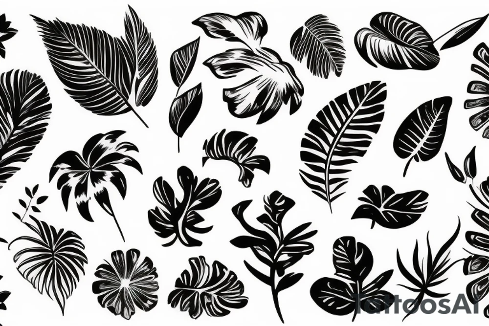 Tropical Floral Abstract tattoo idea