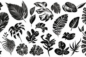 Tropical Floral Abstract tattoo idea