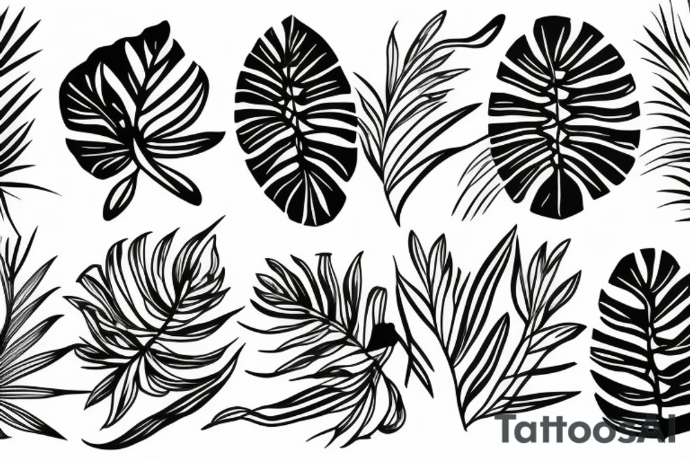 Tropical Floral Abstract tattoo idea