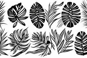 Tropical Floral Abstract tattoo idea