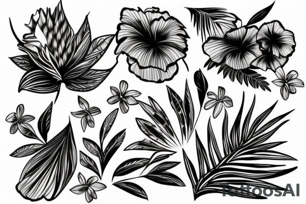 Tropical Floral Abstract tattoo idea