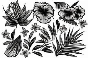 Tropical Floral Abstract tattoo idea
