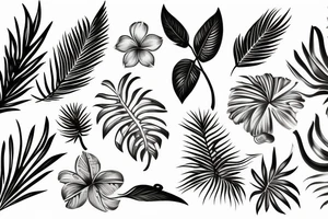 Tropical Floral Abstract tattoo idea