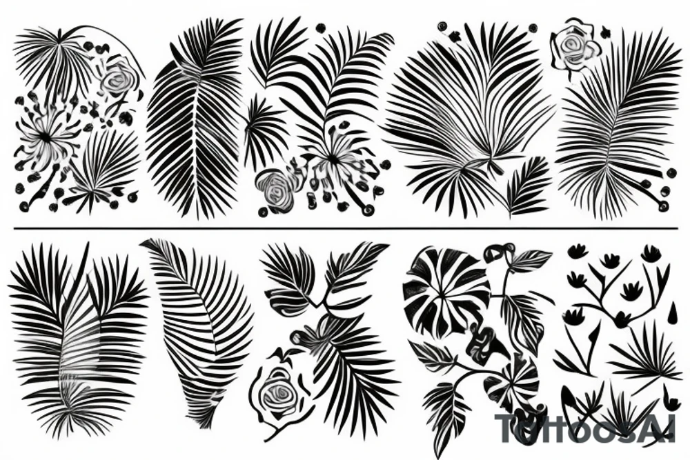 Tropical Floral Abstract tattoo idea