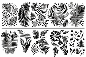 Tropical Floral Abstract tattoo idea