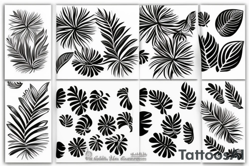Tropical Floral Abstract tattoo idea