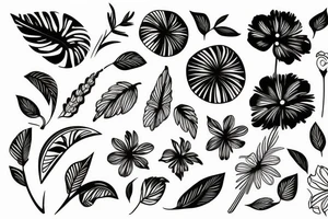 Tropical Floral Abstract tattoo idea
