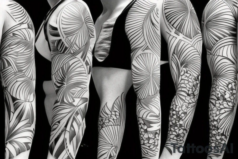 Tropical Floral Abstract tattoo idea