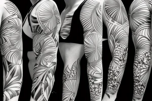 Tropical Floral Abstract tattoo idea