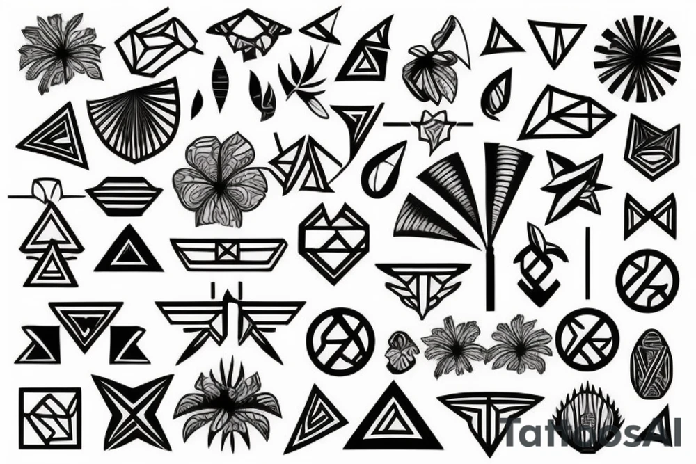 tropical geometric tattoo idea