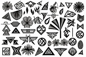 tropical geometric tattoo idea
