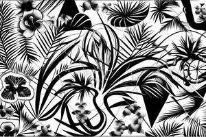 tropical geometric tattoo idea