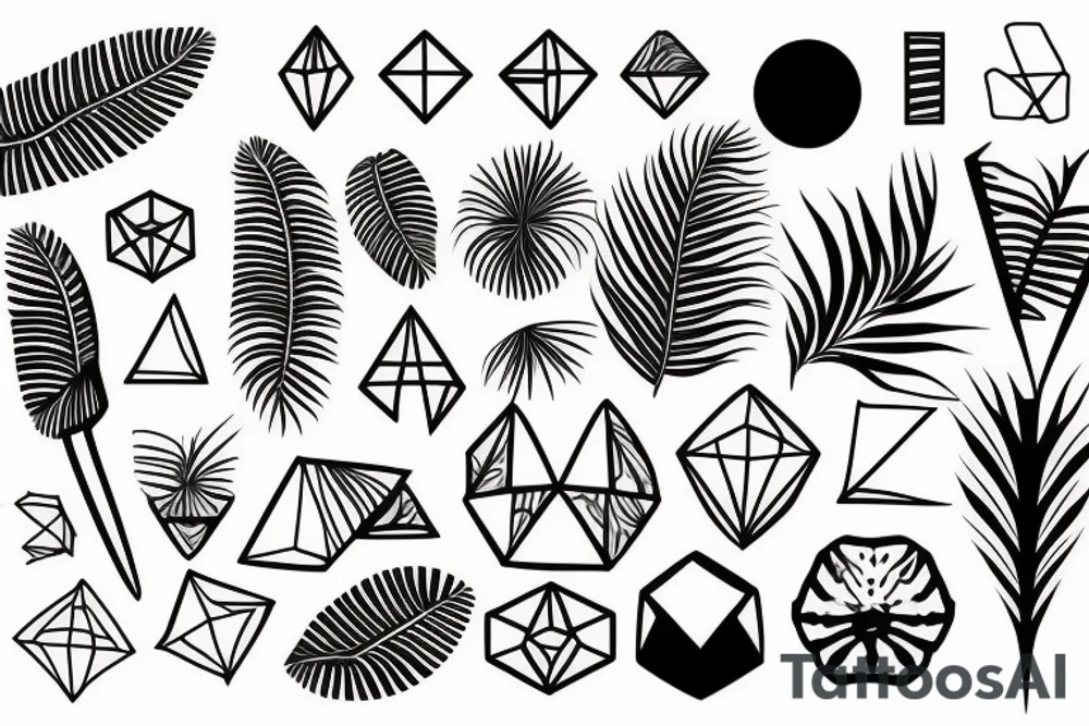 tropical geometric tattoo idea