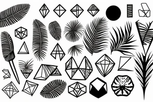 tropical geometric tattoo idea