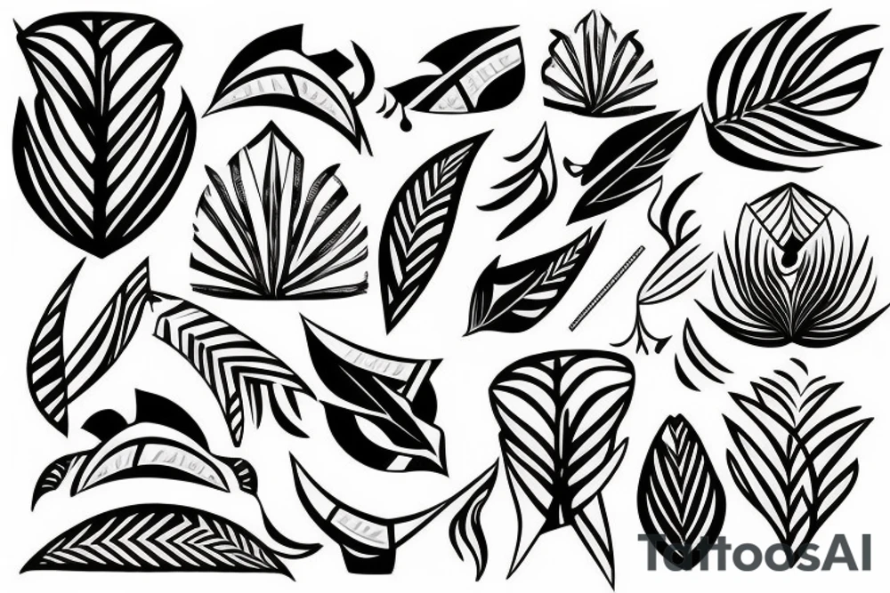 tropical geometric tattoo idea