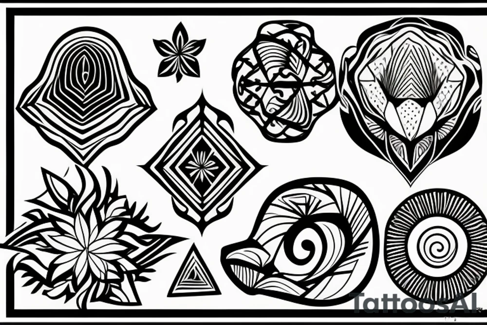 tropical abstract tattoo idea
