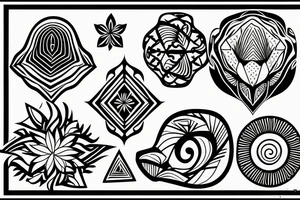 tropical abstract tattoo idea