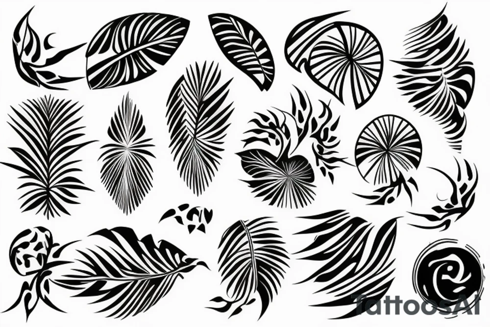tropical abstract tattoo idea