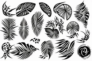 tropical abstract tattoo idea