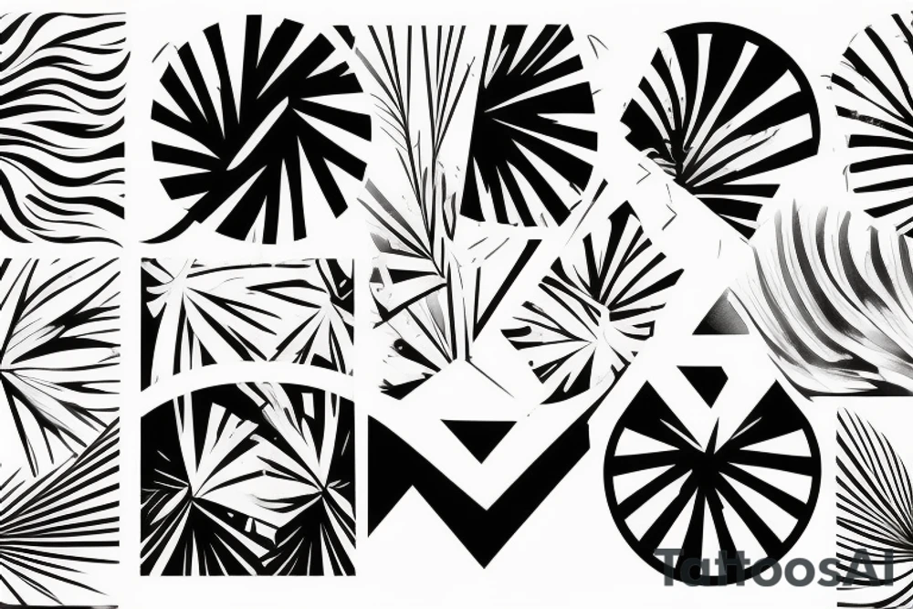 tropical abstract tattoo idea