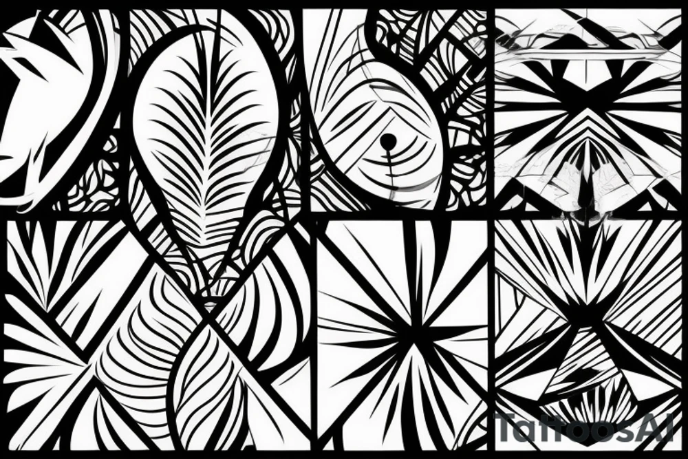 tropical abstract tattoo idea