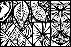tropical abstract tattoo idea