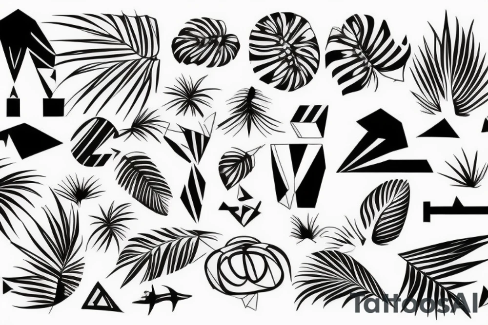 tropical geometric tattoo idea