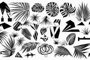 tropical geometric tattoo idea
