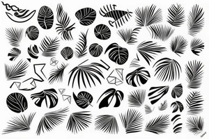 tropical geometric tattoo idea