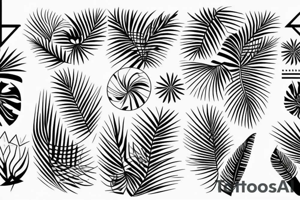 tropical geometric tattoo idea