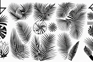tropical geometric tattoo idea