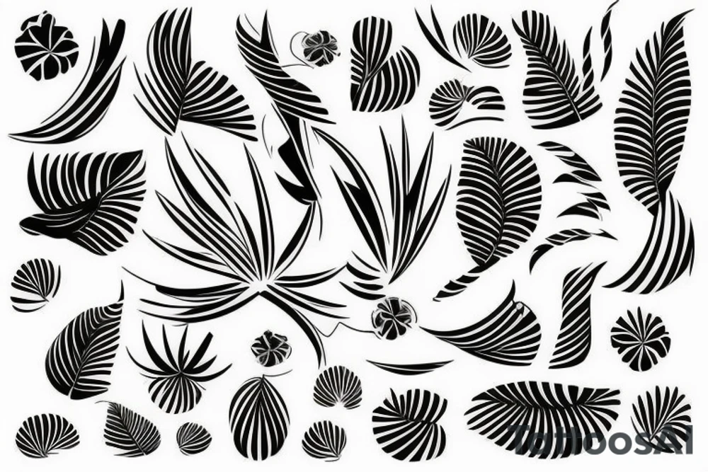tropical geometric tattoo idea
