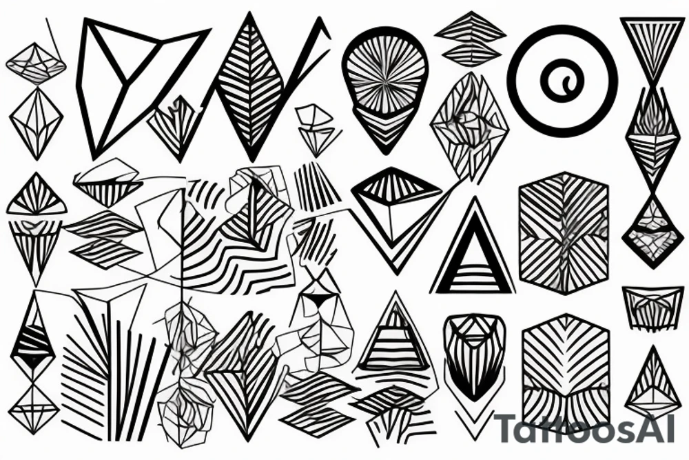 tropical geometric tattoo idea