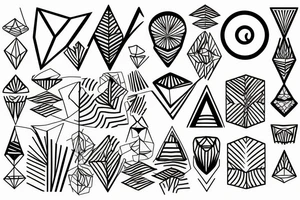 tropical geometric tattoo idea