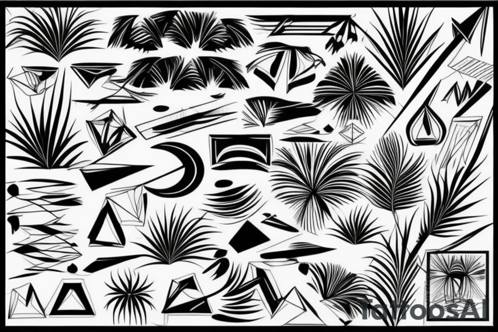 tropical geometric tattoo idea