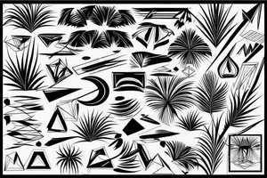 tropical geometric tattoo idea