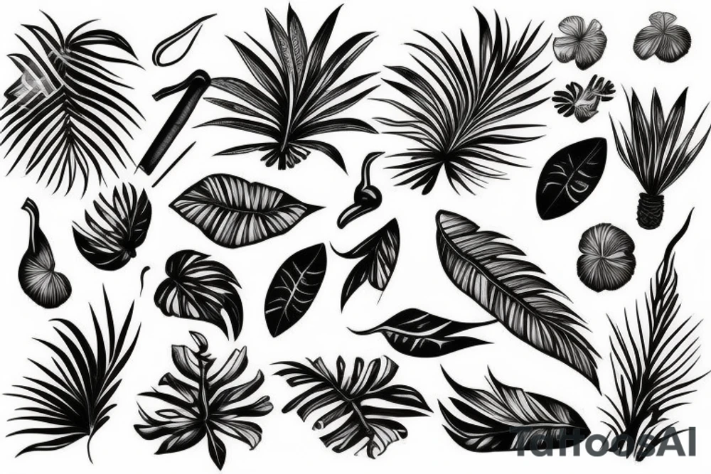 tropical tattoo idea