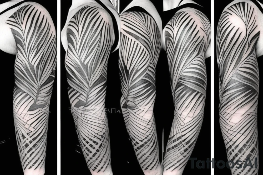 tropical sleeve tattoo idea