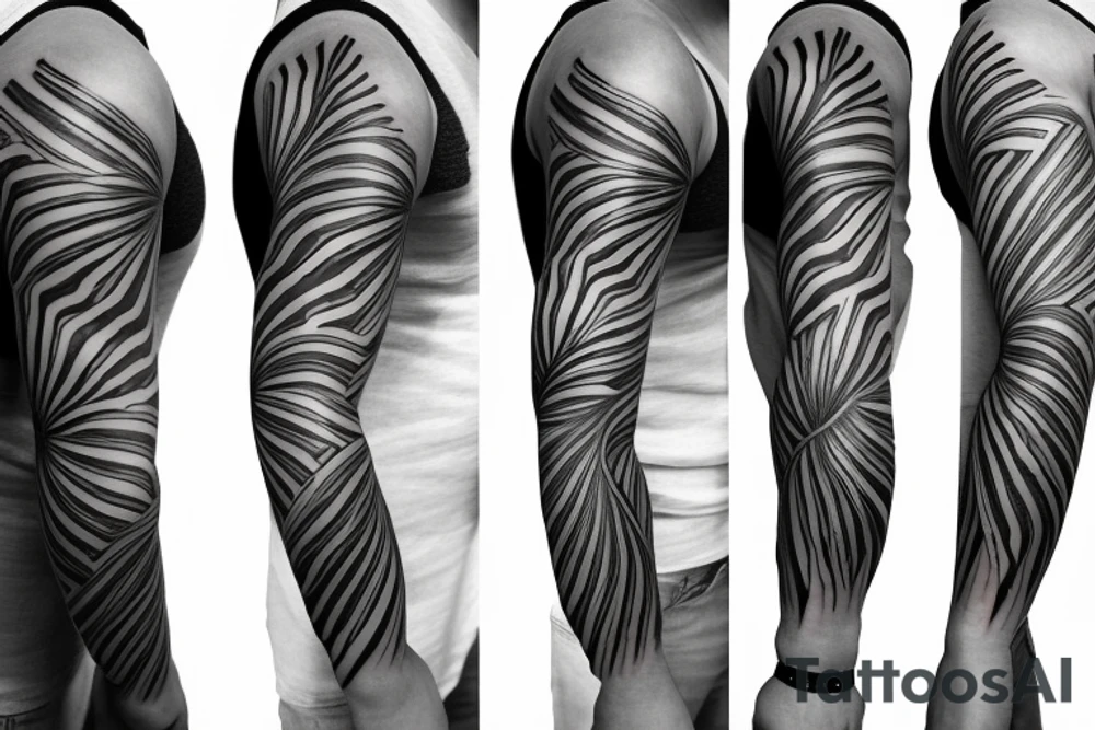 tropical sleeve tattoo idea